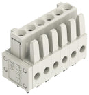 WAGO 734-470 Terminal Block, PA66, Light Grey, 1Row, Header, 3.5 mm, 10 Ways, 10 A, 320 V, Through Hole Vertical