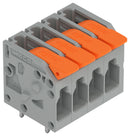 WAGO 2604-1107 Wire-To-Board Terminal Block, Grey, 5 mm, 7 Ways, 24 AWG, 12 AWG, 4 mm², Push In
