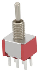 TE CONNECTIVITY - ALCOSWITCH DMTD2T4B4TPVS05 Toggle Switch, On-Off-On, DPDT, Non Illuminated, DMT Series, Panel, Through Hole, 5 A