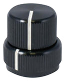 VISHAY ACCKMR1922NLPDA Knob, Round Shaft, 1.8 mm, Aluminium, Round with Top and Side Indicator Line, 19.05 mm