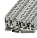 PHOENIX CONTACT 3035328 DIN Rail Mount Terminal Block, Grey, 3 Ways, 24 AWG, 4 AWG, 25 mm², Clamp, 76 A