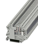 PHOENIX CONTACT 3046142 DIN Rail Mount Terminal Block, Grey, 2 Ways, 26 AWG, 10 AWG, 6 mm², Screw
