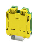 PHOENIX CONTACT 3074143 DIN Rail Mount Terminal Block, Green/Yellow, 2 Ways, 6 AWG, 2 AWG, 35 mm², Screw