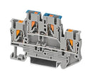 PHOENIX CONTACT 3210994 DIN Rail Mount Terminal Block, Grey, 4 Ways, 26 AWG, 12 AWG, 4 mm², Push In, 22 A