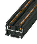 PHOENIX CONTACT 3211776 DIN Rail Mount Terminal Block, Black, 2 Ways, 24 AWG, 10 AWG, 6 mm², Push In, 32 A