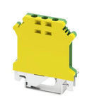 PHOENIX CONTACT 441012 DIN Rail Mount Terminal Block, Green/Yellow, 2 Ways, 24 AWG, 12 AWG, 4 mm², Screw