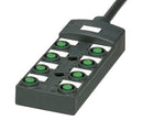PHOENIX CONTACT 1452725 Sensor Distribution Box, A Coded, 5m Cable, M12 Connector - 5 Pole, 8 Ports, SACB Series, IP65