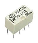 HONGFA HFD5-K/12 Signal Relay, 12 VDC, DPDT, 1 A, HFD5-K Series, Through Hole, Non Latching