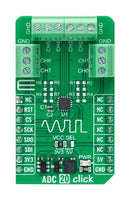 MIKROELEKTRONIKA MIKROE-5424 Add-On Board, ADC 20 Click, MikroE MikroBUS Compatible Development Boards