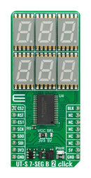 MIKROELEKTRONIKA MIKROE-5912 Add-On Board, UT-L 7-SEG B 2 Click, MikroE MikroBUS Compatible Development Boards