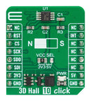 MIKROELEKTRONIKA MIKROE-5988 Add-On Board, 3D Hall 10 Click, MikroE MikroBUS Compatible Development Boards