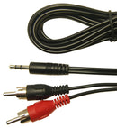 MULTICOMP PRO MP-FCR719921 Audio / Video Cable Assembly, 3.5mm Stereo Jack Plug, 2x Phono (RCA) Plug, 3.3 ft, 1 m, Black