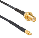 AMPHENOL RF 095-900-577M100 RF / Coaxial Cable Assembly, IP67, 3GHZ Frequency, 3.3 ft, 1 m, RG174, MMCX Plug, SMA Bulkhead Jack