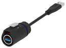 TE CONNECTIVITY 2528301-4 USB Cable, Type A Plug to Type A Plug, 3 m, 9.8 ft, USB 3.0, Black