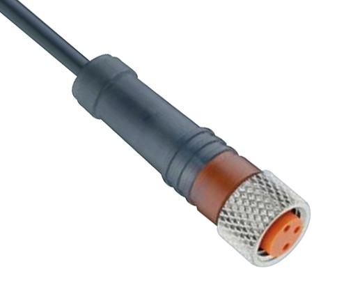 LUMBERG AUTOMATION RKMV 3-224/10 M Sensor Cable, M8 Plug, Free End, 3 Positions, 10 m, 32.8 ft, RKMV Series