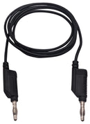 MUELLER ELECTRIC BU-2061SR-A-150-0 Banana Test Lead, 4mm Banana Plug, Stackable, 4mm Banana Plug, Stackable, 4.9 ft, 1.5 m, Black