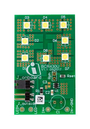 INFINEON BCR430ULEDBOARDTOBO1 Evaluation Board, BCR430U LED Driver, Low Voltage Drop, 6V - 42V Supply, Up To 100mA