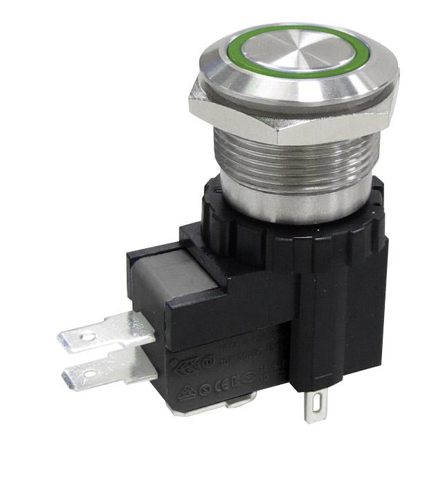 MULTICOMP PRO MPW19-A0F1E624-A1ZB Vandal Resistant Switch, 24 V LED, MP Vandal Resistant Switches Latching, 19 mm, SPDT, Latching