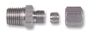 LABFACILITY FC-158 Compression Gland, 1/4" BSPT Tapered Thread,  Stainless Steel, 3 mm Probes FC-158-D