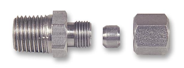 LABFACILITY FC-158 Compression Gland, 1/4" BSPT Tapered Thread,  Stainless Steel, 3 mm Probes FC-158-D