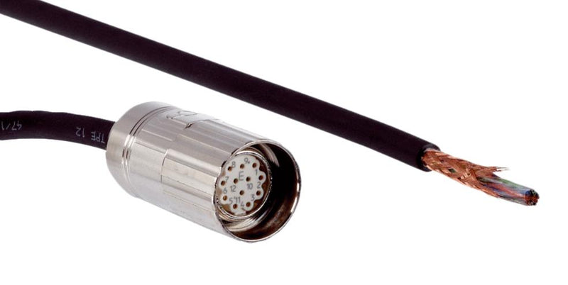 SICK DOL-2312-G20MMA3 Sensor Cable, Black, M23 Receptacle, Free End, 12 Positions, 20 m, 65.6 ft
