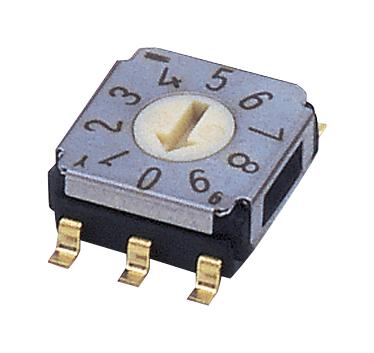 NIDEC COMPONENTS SA-7030TB Rotary Coded Switch, SA-7000 Series, Surface Mount, 10 Position, 5 VDC, BCD Complement, 100 mA