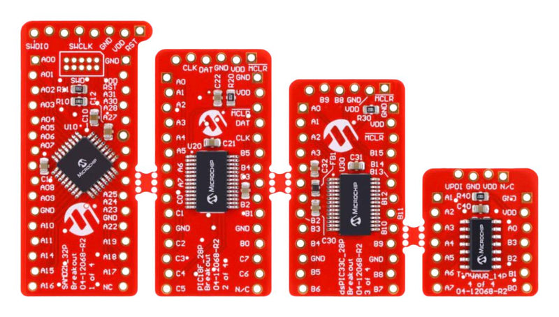 MICROCHIP BB37Z60A MCU Sample Kit, ATTINY1614/PIC18F26Q71/dsPIC33CK32MP502/PIC32CM5164JH01032, AVR/PIC/PIC32/ARM/dSPIC