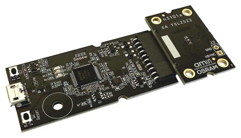 AMS OSRAM GROUP TSL2522_EVM_KT Evaluation Kit, TSL2522, Ambient Light Sensor, EVM Controller Board, USB A to USB Micro-B Cable