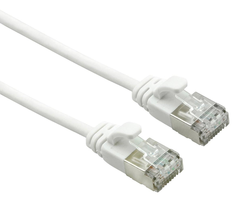 ROLINE 21.44.1700 Ethernet Cable, Cat6a, RJ45 Plug to RJ45 Plug, FTP (Foiled Twisted Pair), White, 500 mm, 19.7 "