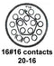 CINCH CONNECTIVITY SOLUTIONS BACC45FT20-16S8H Circular Connector, BACC Series, MIL-DTL-26500 Series, Straight Plug, 16 Contacts