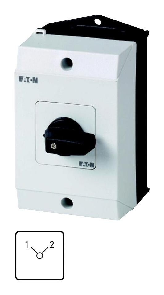 EATON MOELLER T0-1-8220/I1 Rotary Switch, Changeover, 2 Position, 1 Pole, 90 &deg;, 20 A, 690 V, T0 Series
