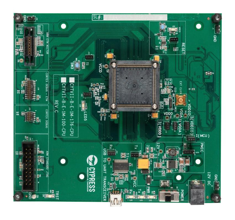 INFINEON CYTVII-B-E-176-SO Evaluation Board, CYT2B78CABES, Traveo II Family, ARM Cortex-M0+, Cortex-M4F, 32bit SP005663737