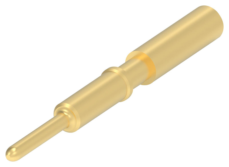 TE CONNECTIVITY T2400011002-000 Heavy Duty Connector Contact, 0.6mm, Ethernet, Pin, Crimp, 1.2 A, Brass