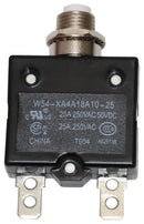 TE CONNECTIVITY 9-1423674-4 Thermal Circuit Breaker, W54 Series, 25 A, 1 Pole, 250 V, Panel