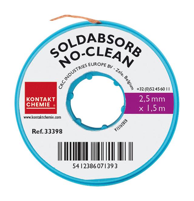 Kontakt Chemie SOLDABSORB NO CLEAN 1.5M 25 MM SOLDABSORB Clean MM NO-CLEAN Solder Absorbant New