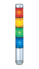 PATLITE MPS-402-RYGB Signal Tower, 4 Tier, Amber, Blue, Green, Red, Wire Leaded, 24VDC, IP65