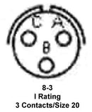 AMPHENOL INDUSTRIAL MS3112E8-3P Circular Connector, MIL-DTL-26482 Series I, MS3112 Series, Box Mount Receptacle, 3 Contacts
