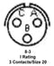 AMPHENOL INDUSTRIAL MS3112E8-3P Circular Connector, MIL-DTL-26482 Series I, MS3112 Series, Box Mount Receptacle, 3 Contacts