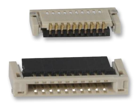 AMPHENOL COMMUNICATIONS SOLUTIONS 10051922-2010ELF FFC / FPC Board Connector, ZIF, 0.5 mm, 20 Contacts, FCI VLL 10051922, Surface Mount, Bottom