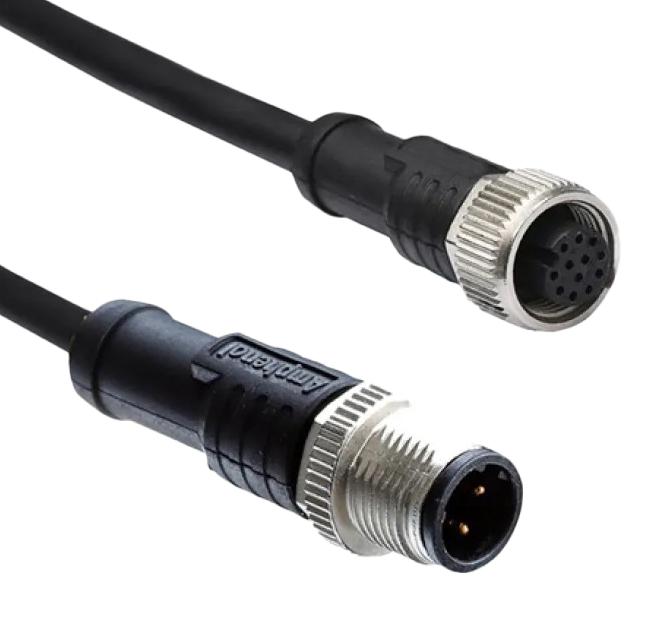 AMPHENOL LTW MSAP05ML-SAPFL-SDA05 Sensor Cable, M12 Sensor Straight Plug, M12 Sensor Straight Receptacle, 5 Positions, 500 mm