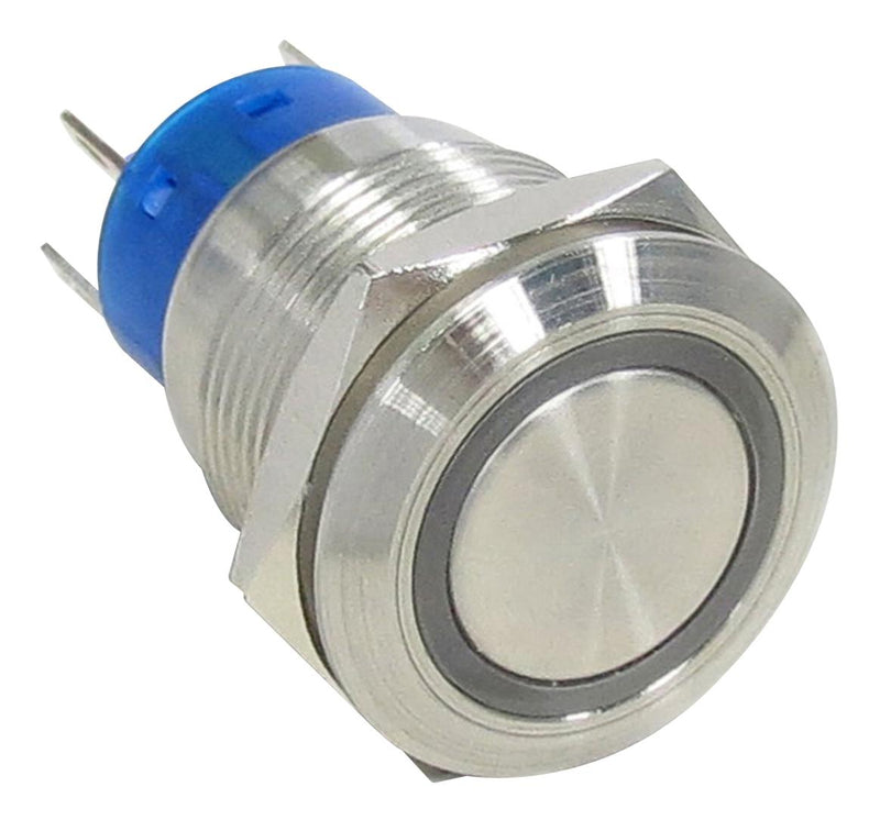 ALCOSWITCH - TE CONNECTIVITY AV1920E624Q04 Vandal Resistant Switch, AV19, 19 mm, DPST, Momentary, Round Flush
