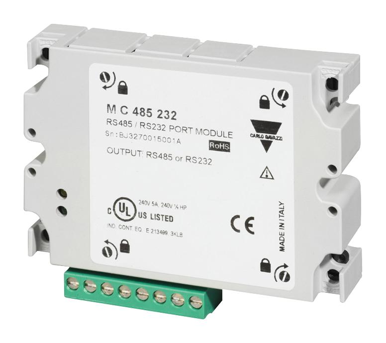 CARLO GAVAZZI MC485232 Port Module, WM3096 Series Smart Modular Power Analyzer, RS232, RS485, 115.2 kbps