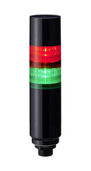 PATLITE LR6-202W5BK-RG Signal Tower, 2 Tier, Green/Red, 88 dB, 5 Pin M12 Connector, 4 Tone, 24 VDC, IP65, Black