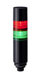PATLITE LR6-202W5BK-RG Signal Tower, 2 Tier, Green/Red, 88 dB, 5 Pin M12 Connector, 4 Tone, 24 VDC, IP65, Black