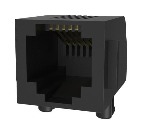 AMPHENOL COMMUNICATIONS SOLUTIONS RJE031660420 Modular Connector, Modular Jack, 1 x 1 (Port), 6P6C, Through Hole Mount