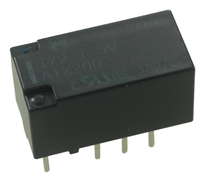 PANASONIC TX2-1.5V Signal Relay, 1.5 VDC, DPDT, 2 A, TX Series, Through Hole, Non Latching
