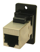 MULTICOMP PRO MP-CP30722SMB440 In-Line Adapter, Cat6, Black Metal, Adapter, In-Line, RJ45, RJ45, MP Dual Slim Feedthrough Series