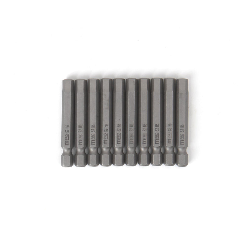 MULTICOMP PRO MP012268 Hex Bit, 10 Pieces of Hex Driver Bits, H6, 50mm, S2