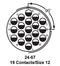 AMPHENOL INDUSTRIAL ACS06A24-67P-003 Circular Connector, ACS Series, MIL-DTL-5015 Series, Straight Plug, 19 Contacts, Solder Pin