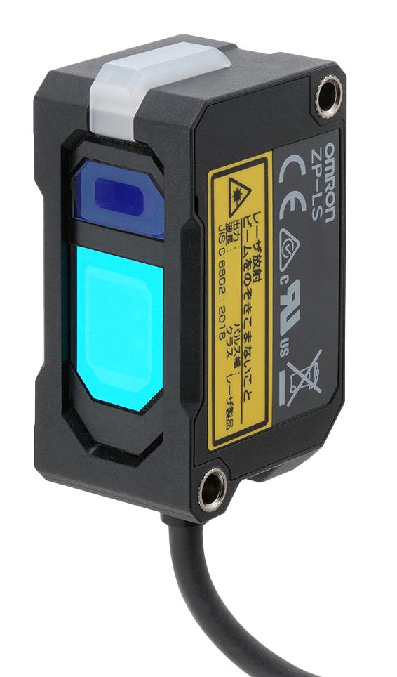 OMRON INDUSTRIAL AUTOMATION ZP-LS025S 2M Laser Displacement Sensor, 30mm, Diffuse Reflective, Red Semiconductor Laser, Spot Beam, 2m Cable